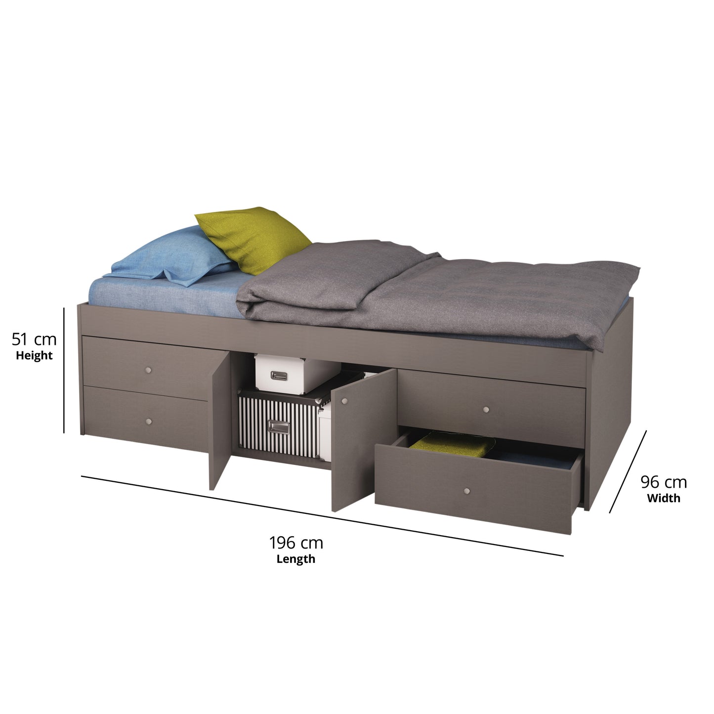 Kidsaw Captain's Single Cabin Bed - Grey