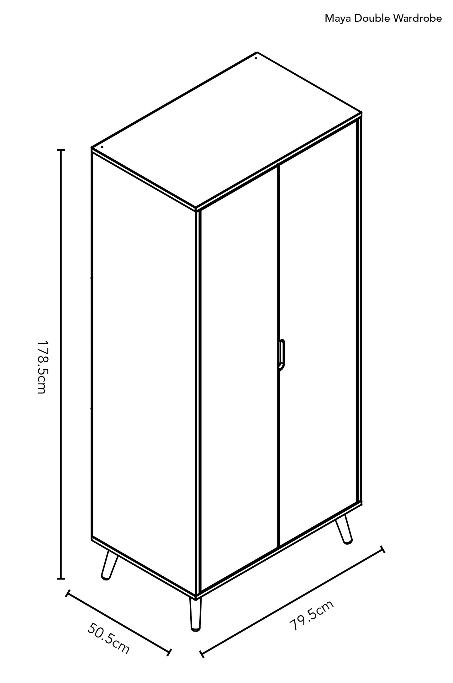 Obaby Maya Double Wardrobe - White with Natural