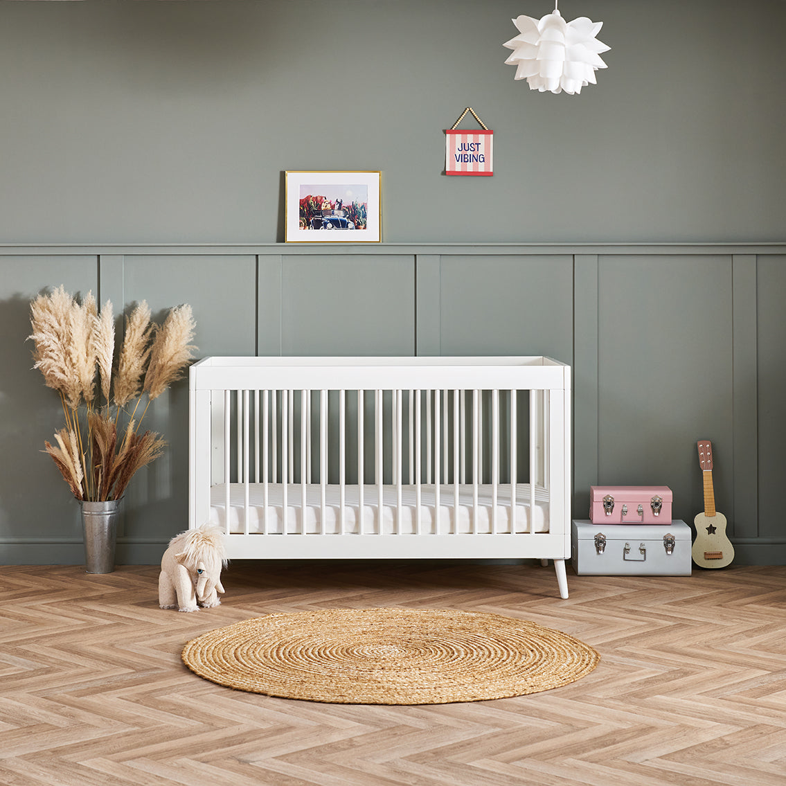 Obaby Maya Cot Bed - Nordic White 140 x 70