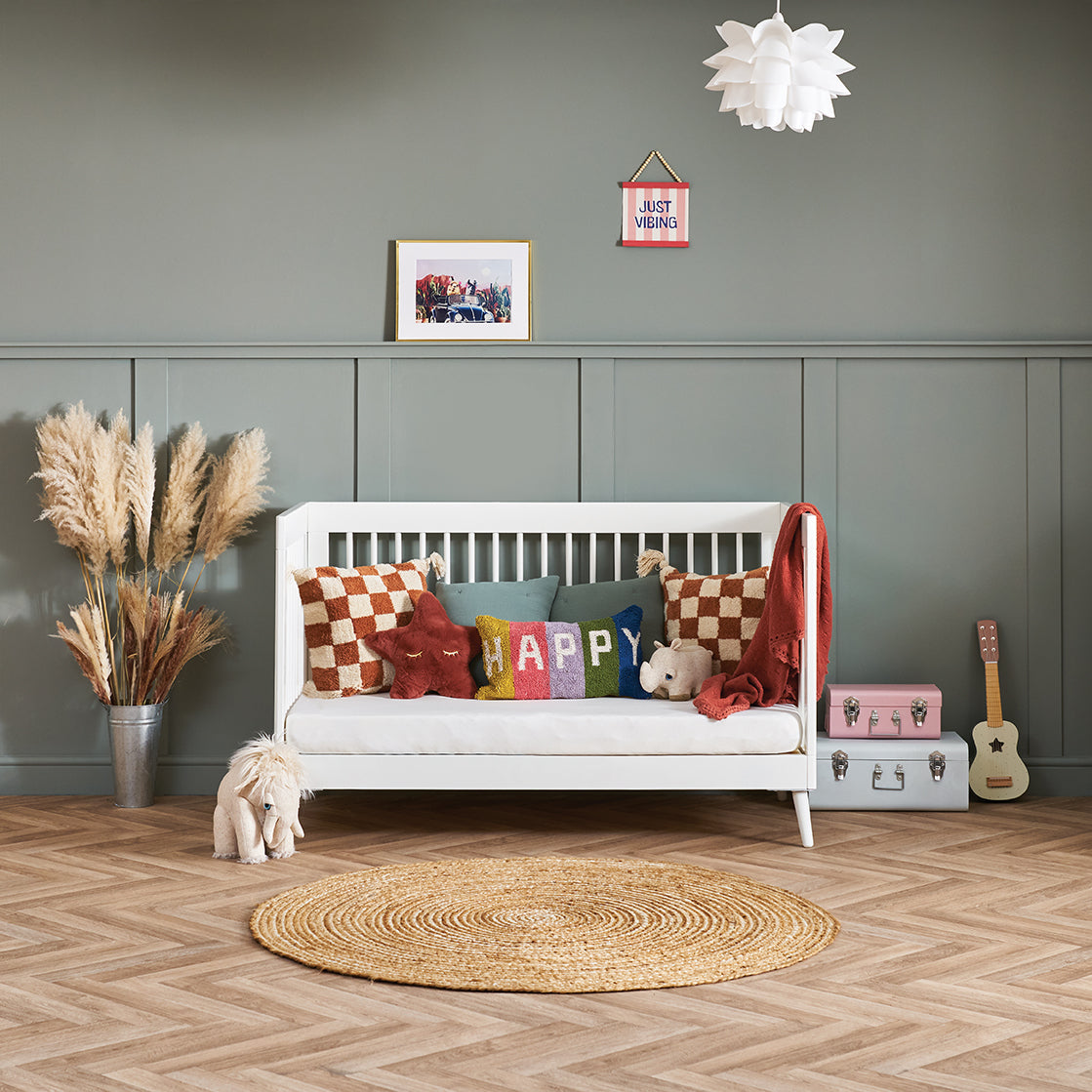 Obaby Maya Cot Bed - Nordic White 140 x 70