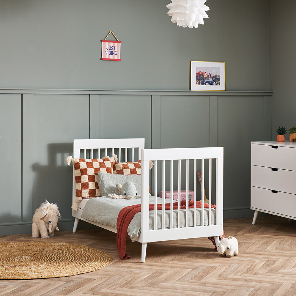 Obaby Maya Cot Bed - Nordic White 140 x 70