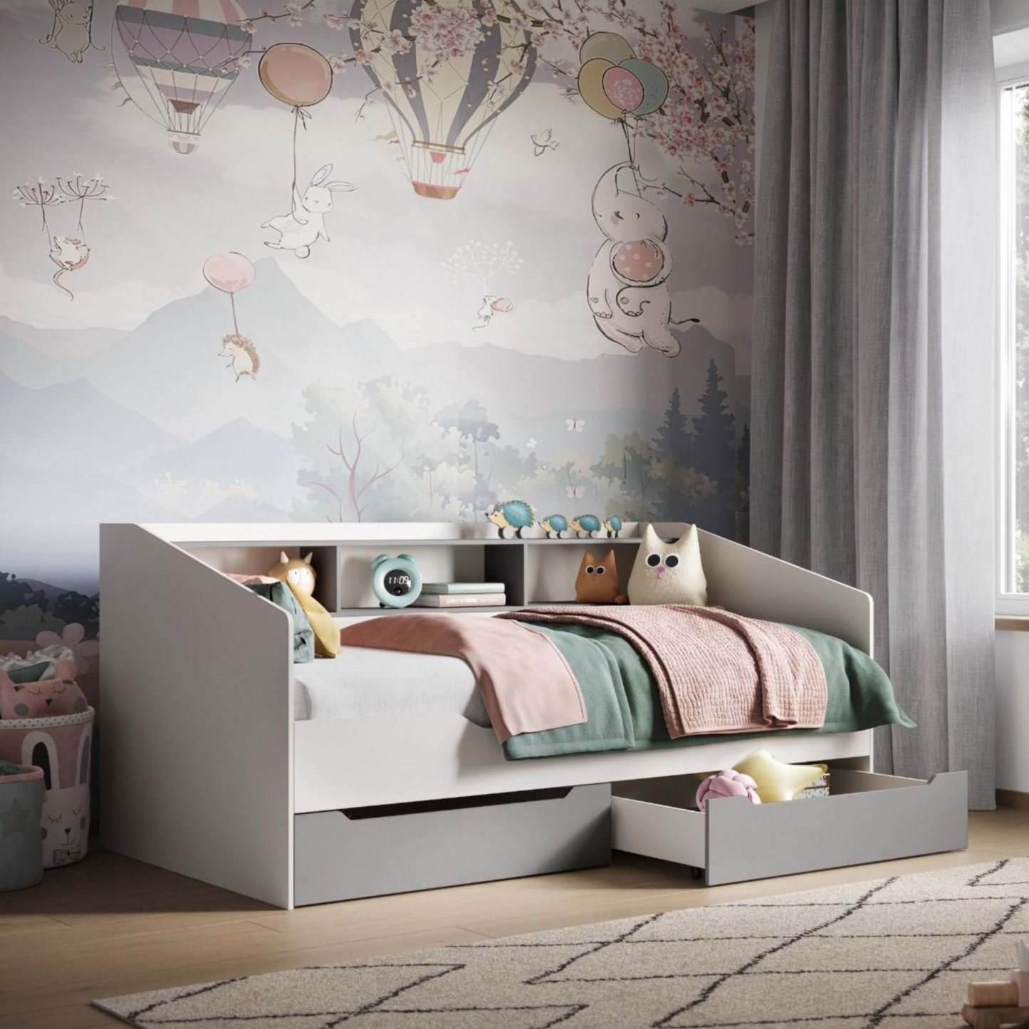 Flair Leni Day Bed with Shelves and Drawers