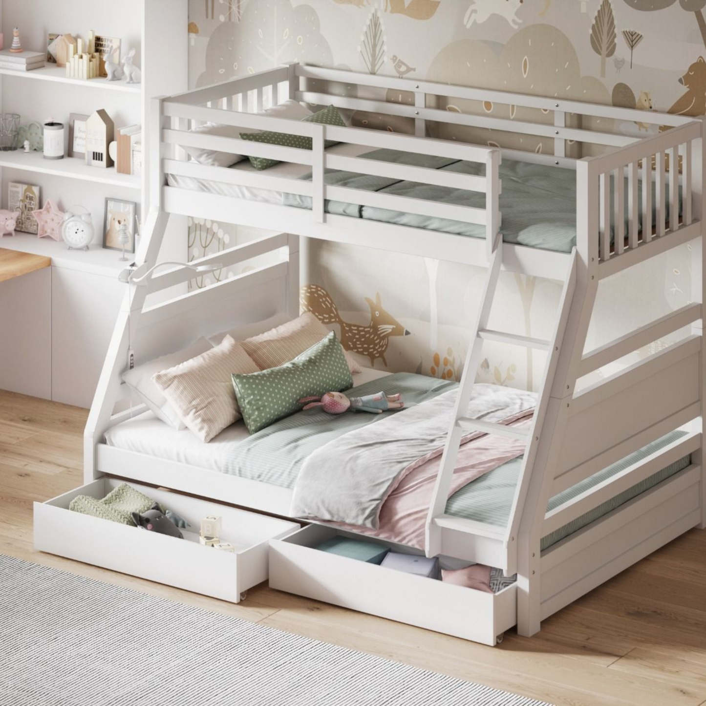 Flair Ollie Triple Bunk Bed - White