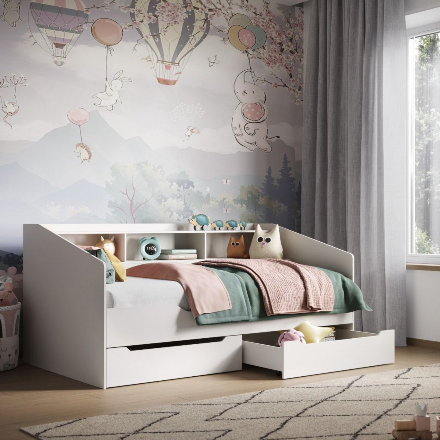 Flair Leni Day Bed with Shelves and Drawers