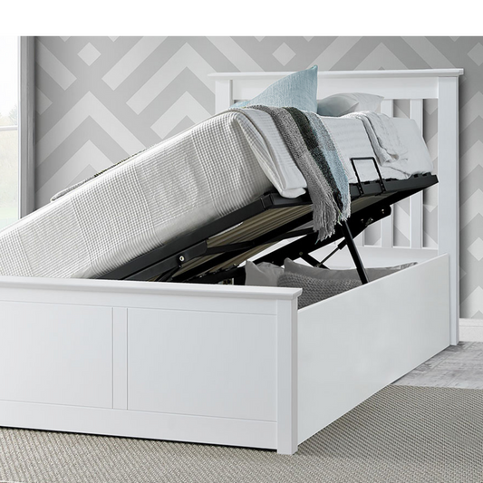 Bedmaster Francis White Wooden Ottoman Bed