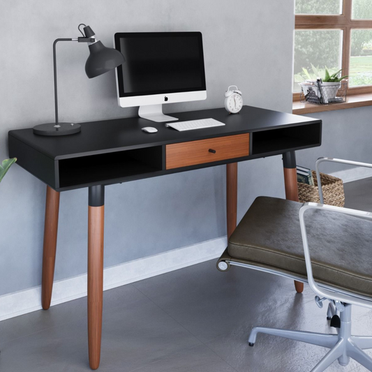 Flair Edelweiss Desk Walnut and Black (120x50)