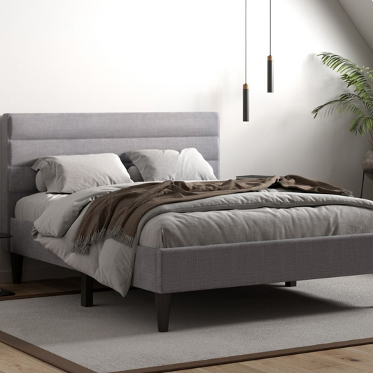 Flair Barnhill Linen Fabric Bed Silver