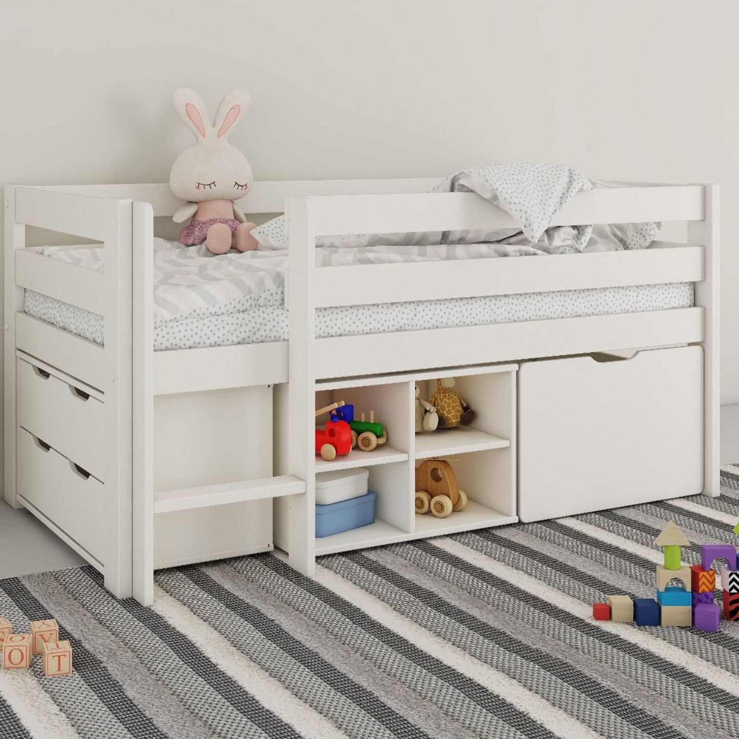 Noomi Solid Wood Shorty Midsleeper White (FSC-CERTIFIED)
