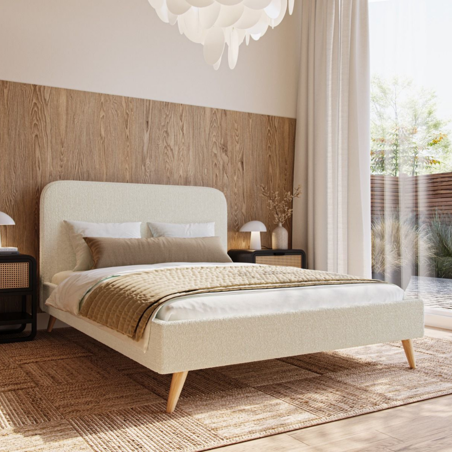 Flair Twilight Boucle Fabric Bed