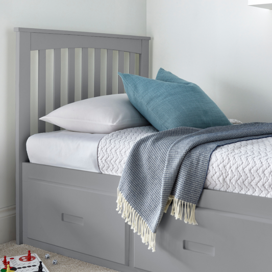 Bedmaster Quest Grey Wooden 3 Drawer Bed