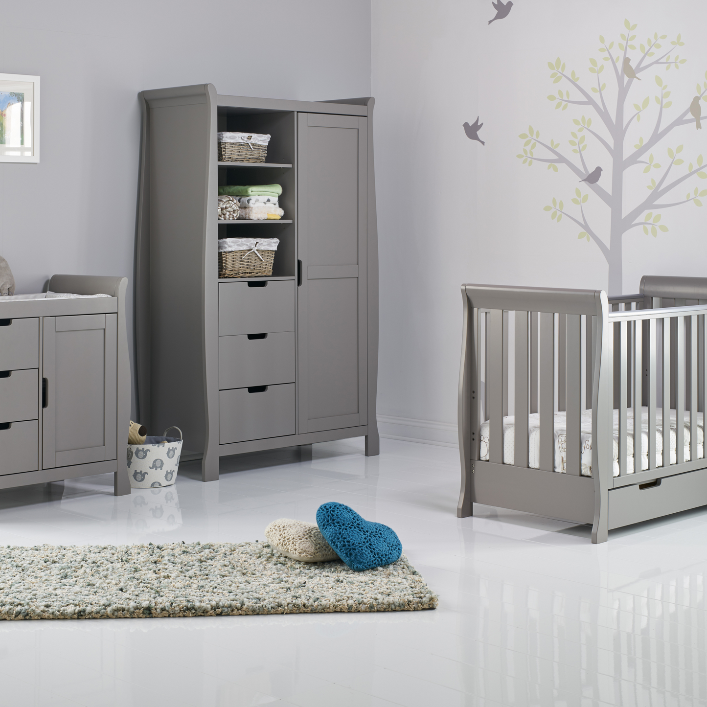 Obaby Stamford Mini 3 Piece Room Set - Taupe Grey 120 x 60