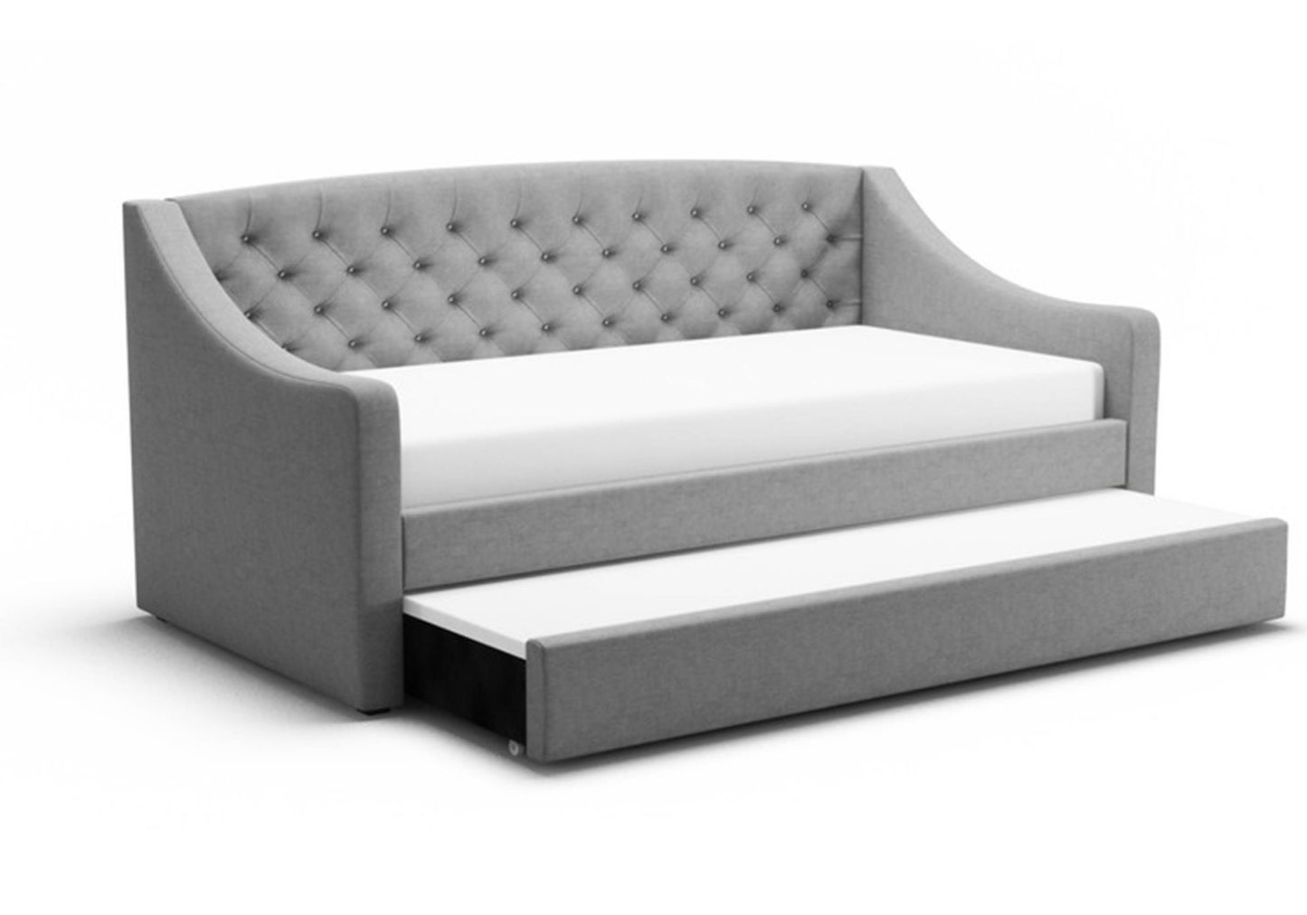 Flair Aurora Grey Fabric Daybed with Trundle