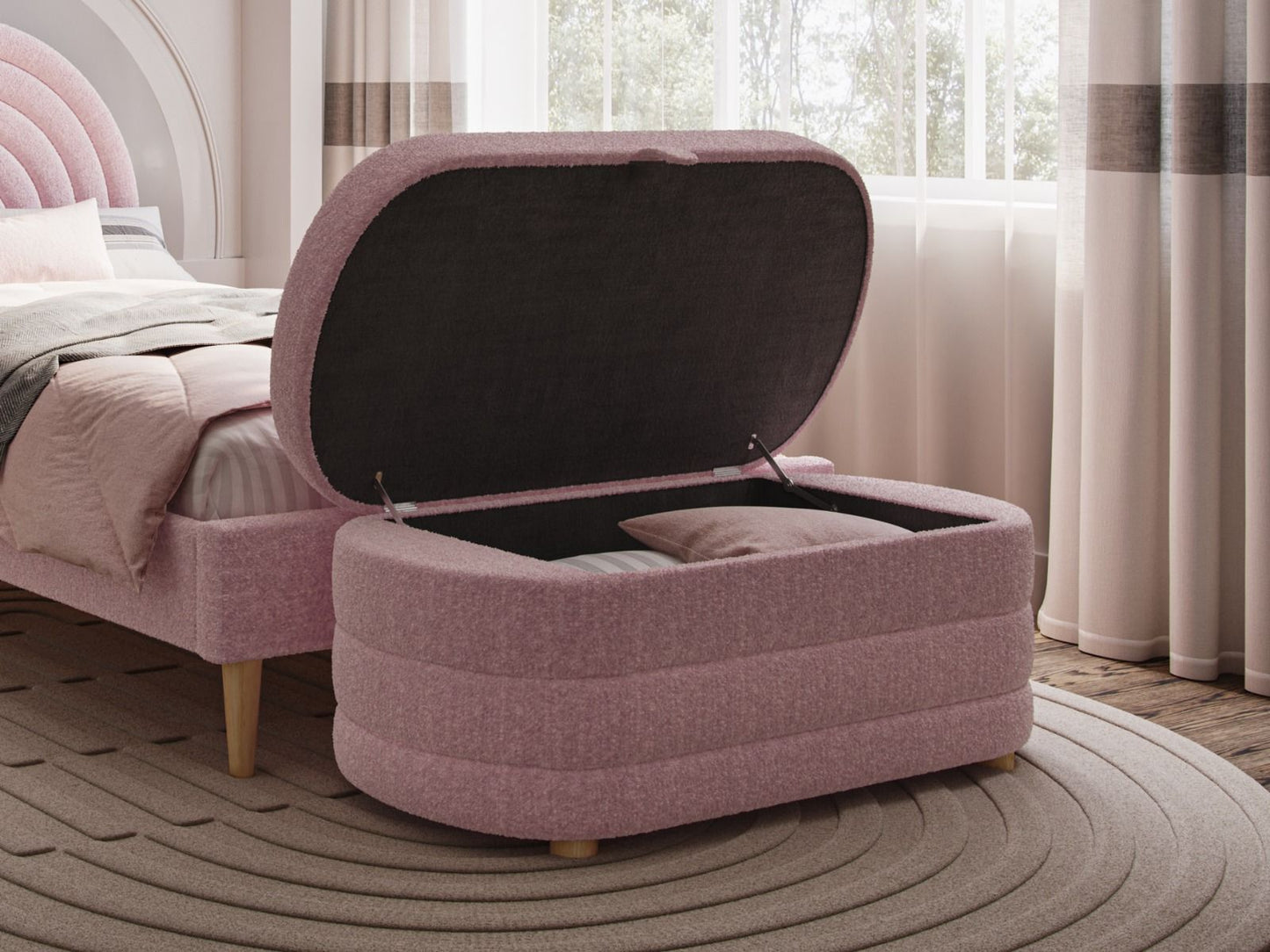 Flair Ava Boucle Fabric Double Bed