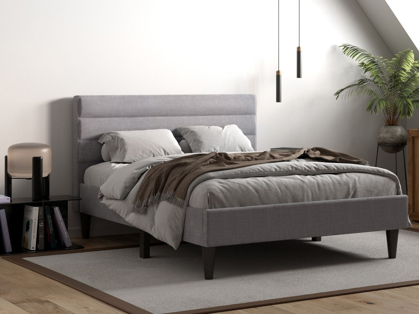 Flair Barnhill Linen Fabric Bed Silver