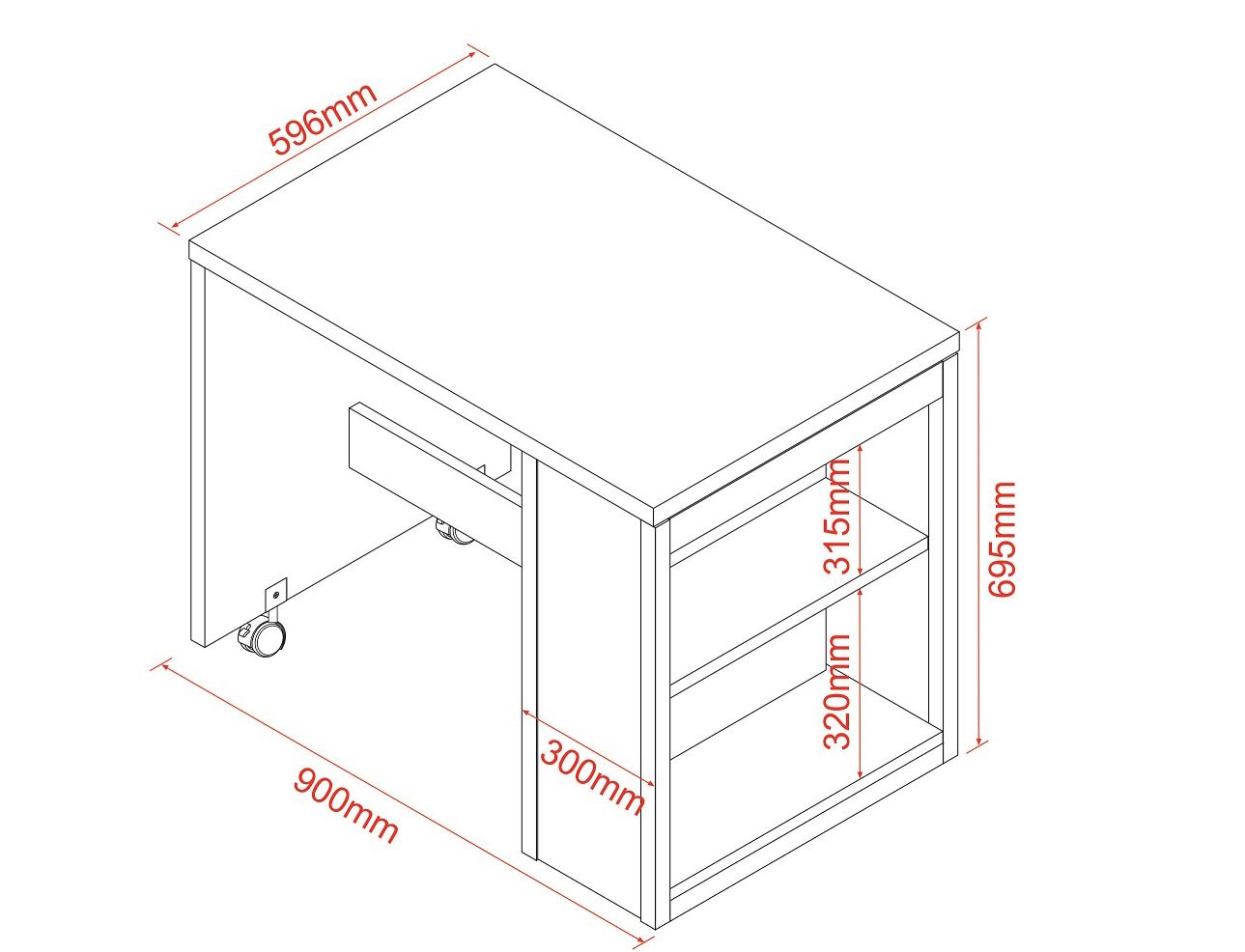 Flair Charlie Pull Out Desk Grey