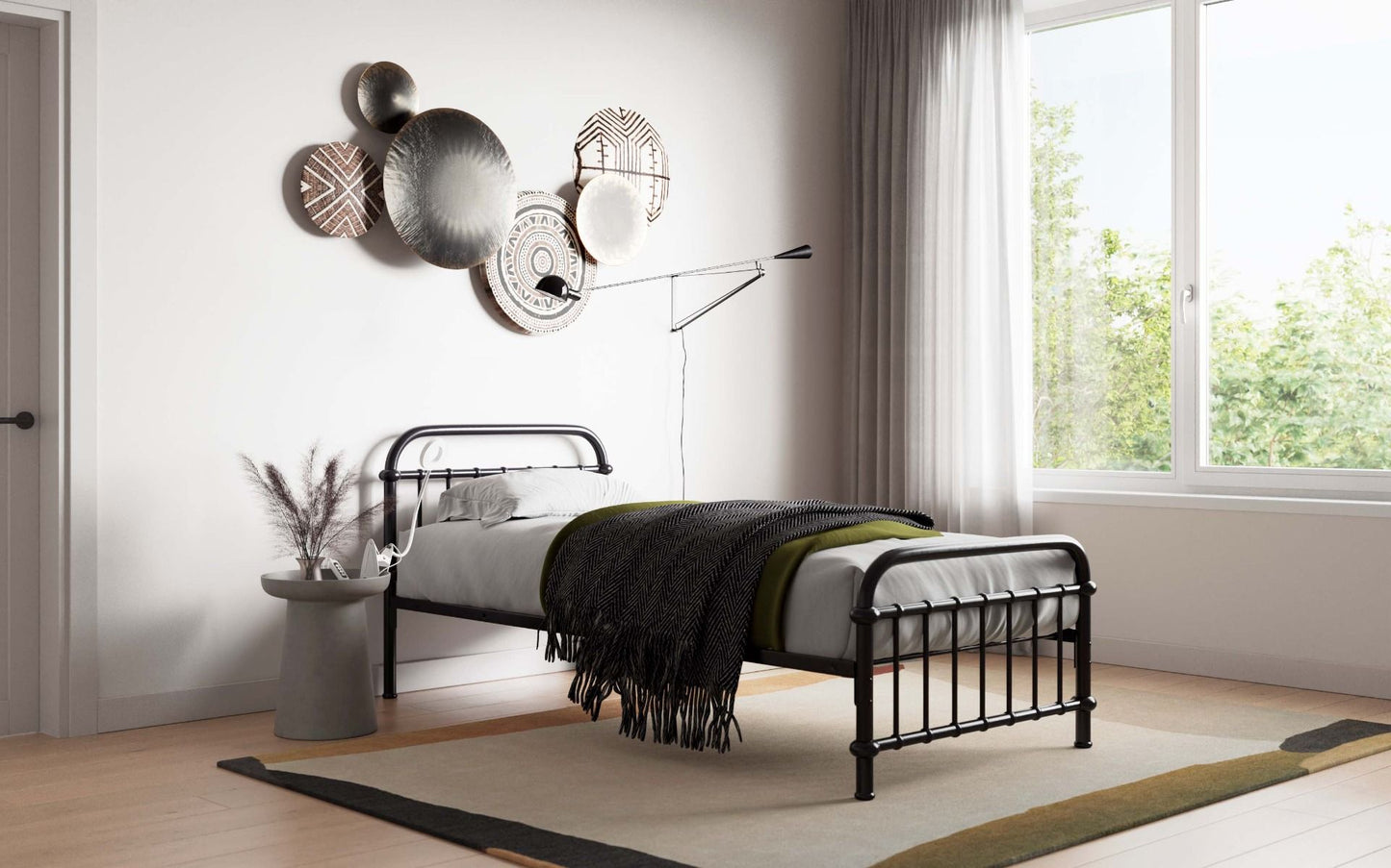 Flair Compton Black Metal Bed