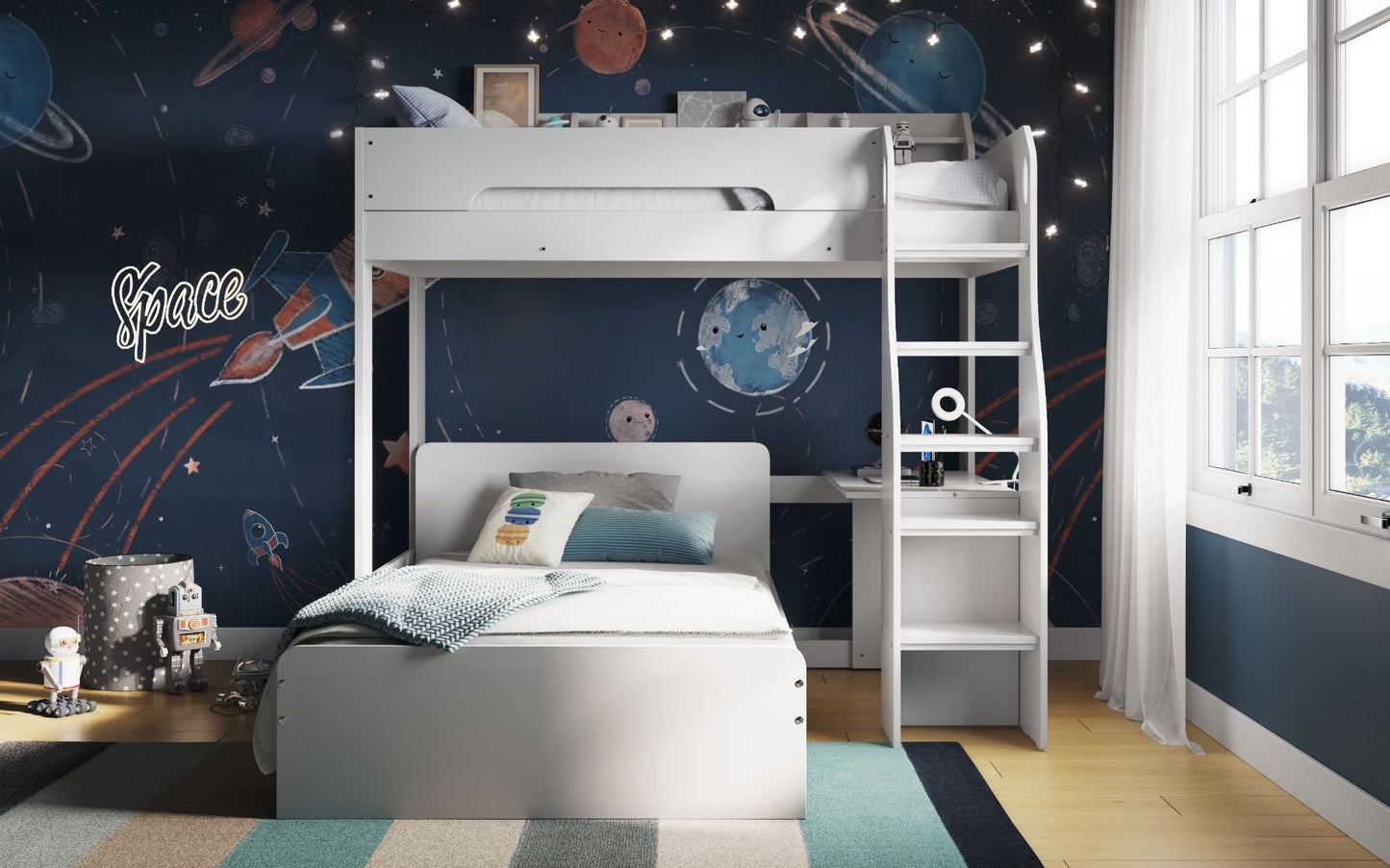Flair Cosmic L shaped Single/Small Double Triple Bunk Bed