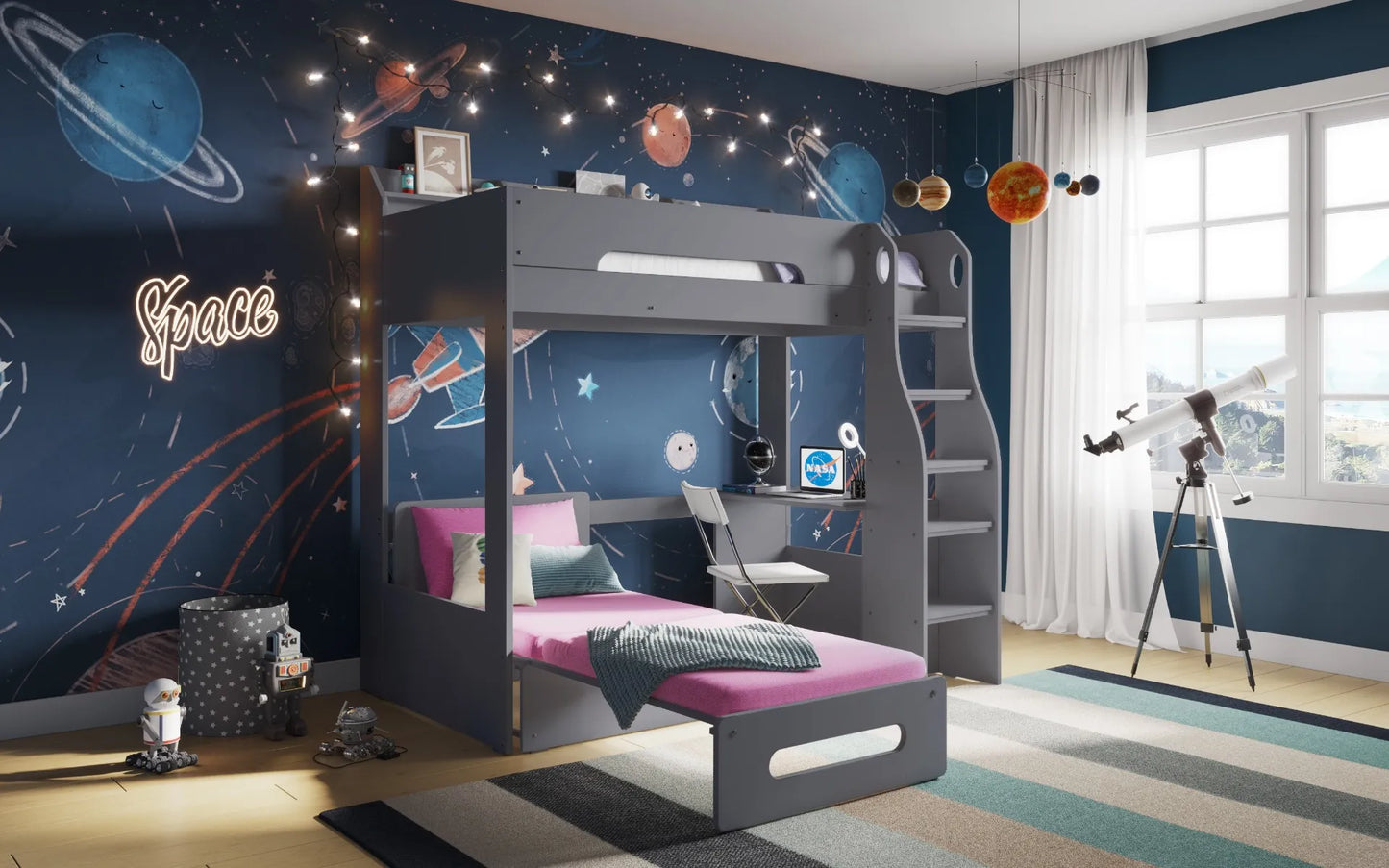 Flair Cosmic Futon High Sleeper Grey
