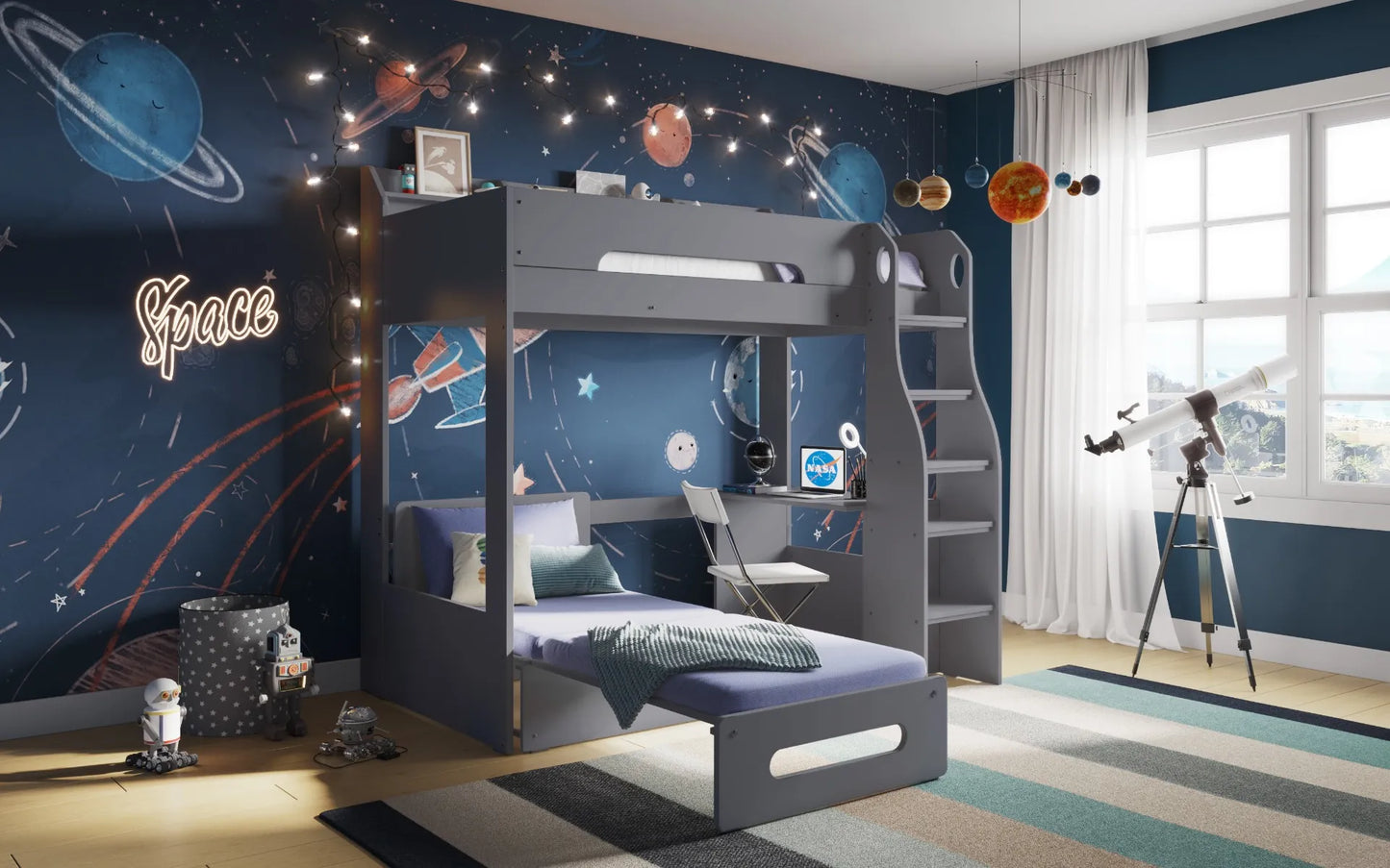 Flair Cosmic Futon High Sleeper Grey
