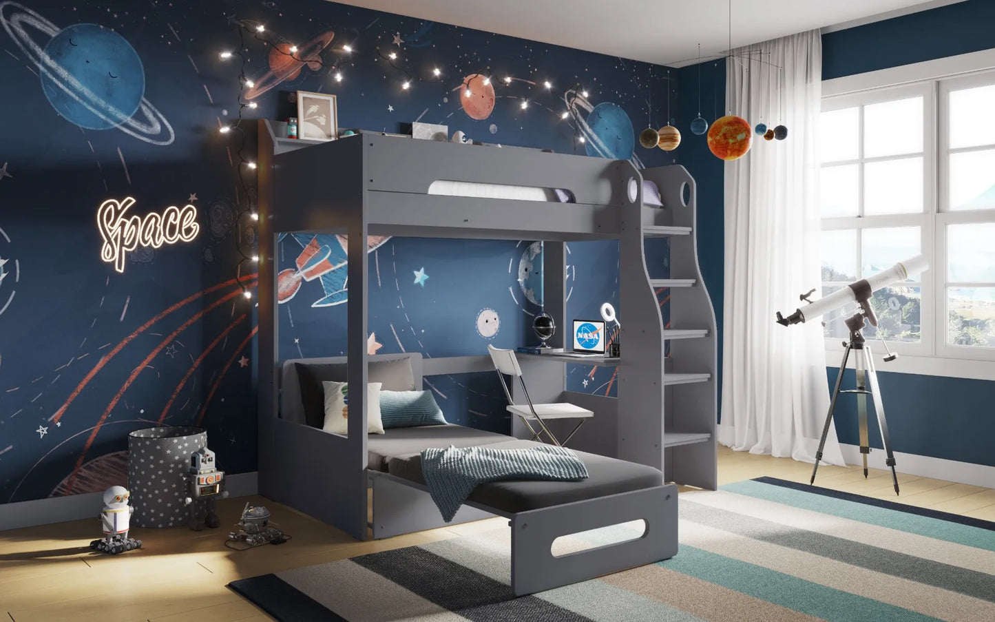 Flair Cosmic Futon High Sleeper Grey