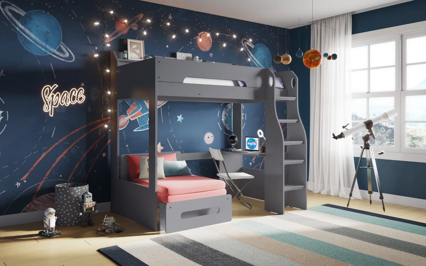 Flair Cosmic Futon High Sleeper Grey