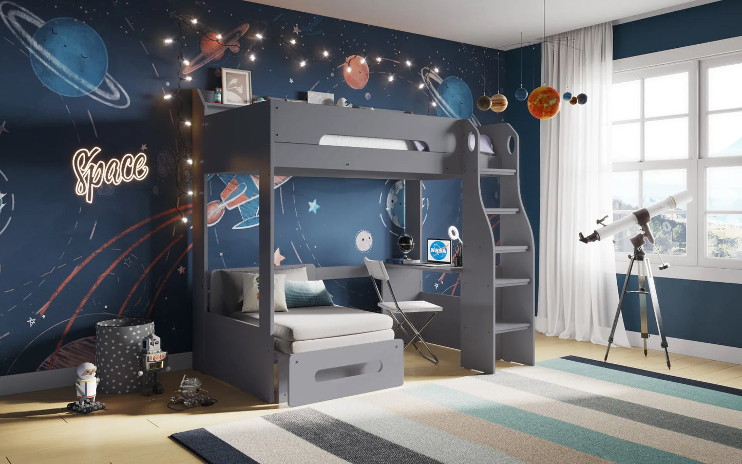 Flair Cosmic Futon High Sleeper Grey