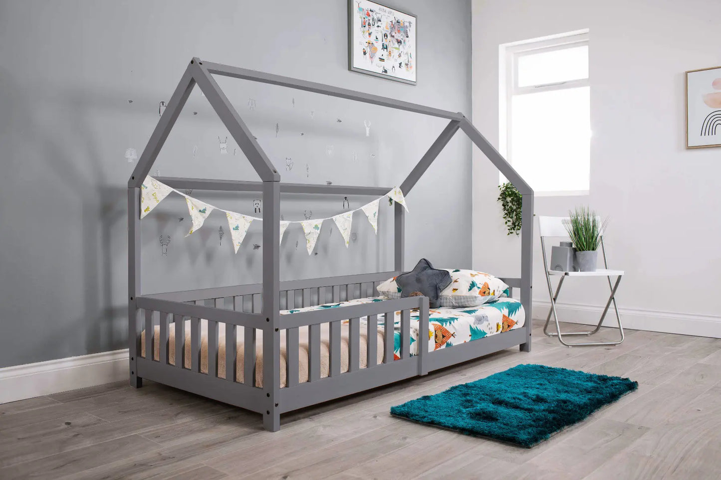 Flair Wooden Explorer Playhouse Bed With Rails