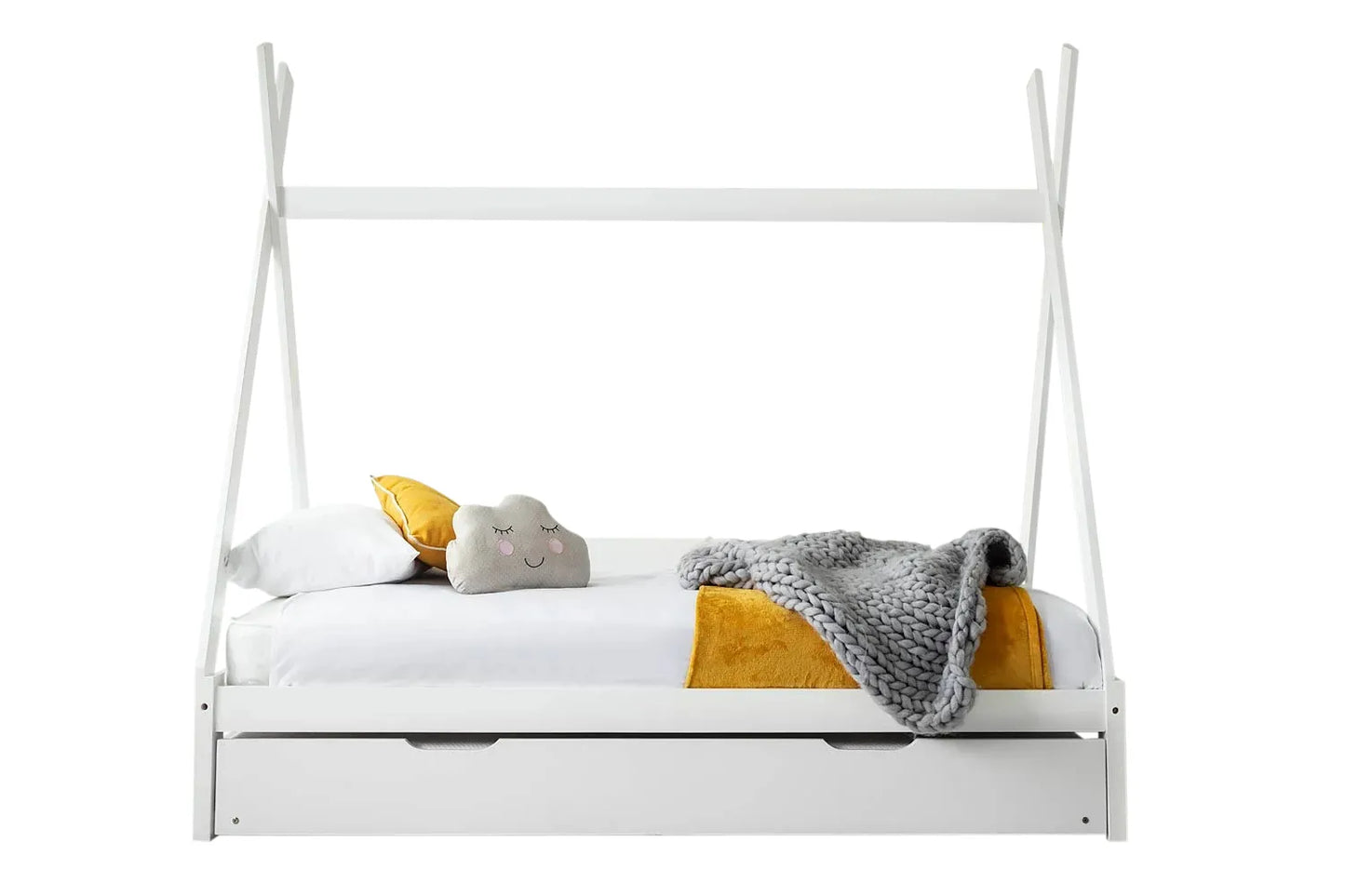 Flair Jessie Wood Tent Bed White with Optional Storage