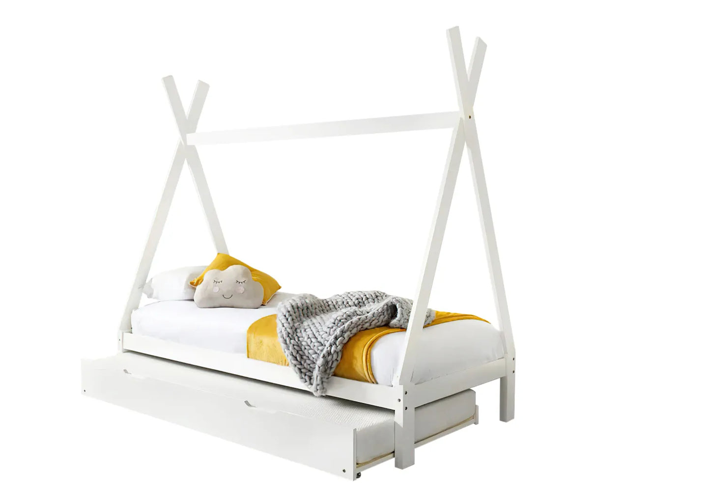 Flair Jessie Wood Tent Bed White with Optional Storage