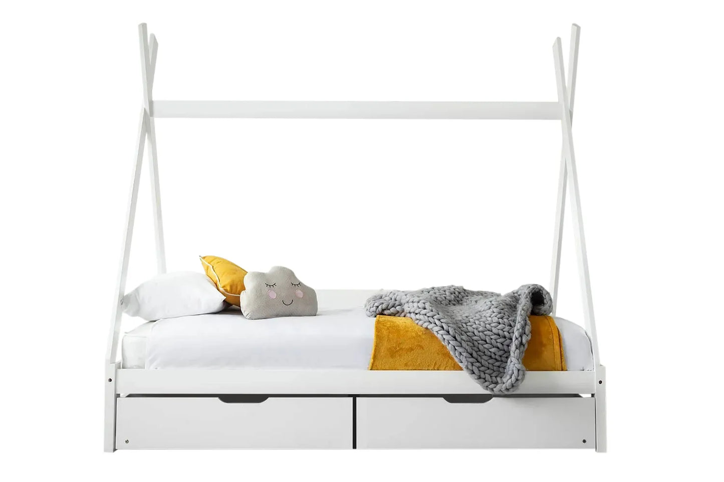 Flair Jessie Wood Tent Bed White with Optional Storage