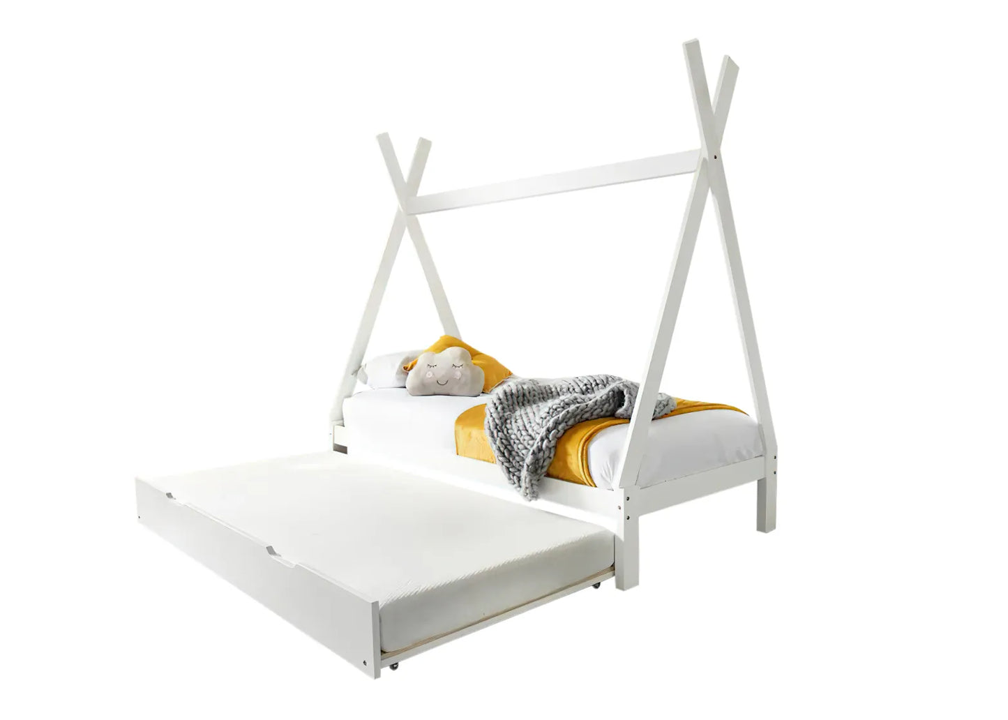 Flair Jessie Wood Tent Bed White with Optional Storage