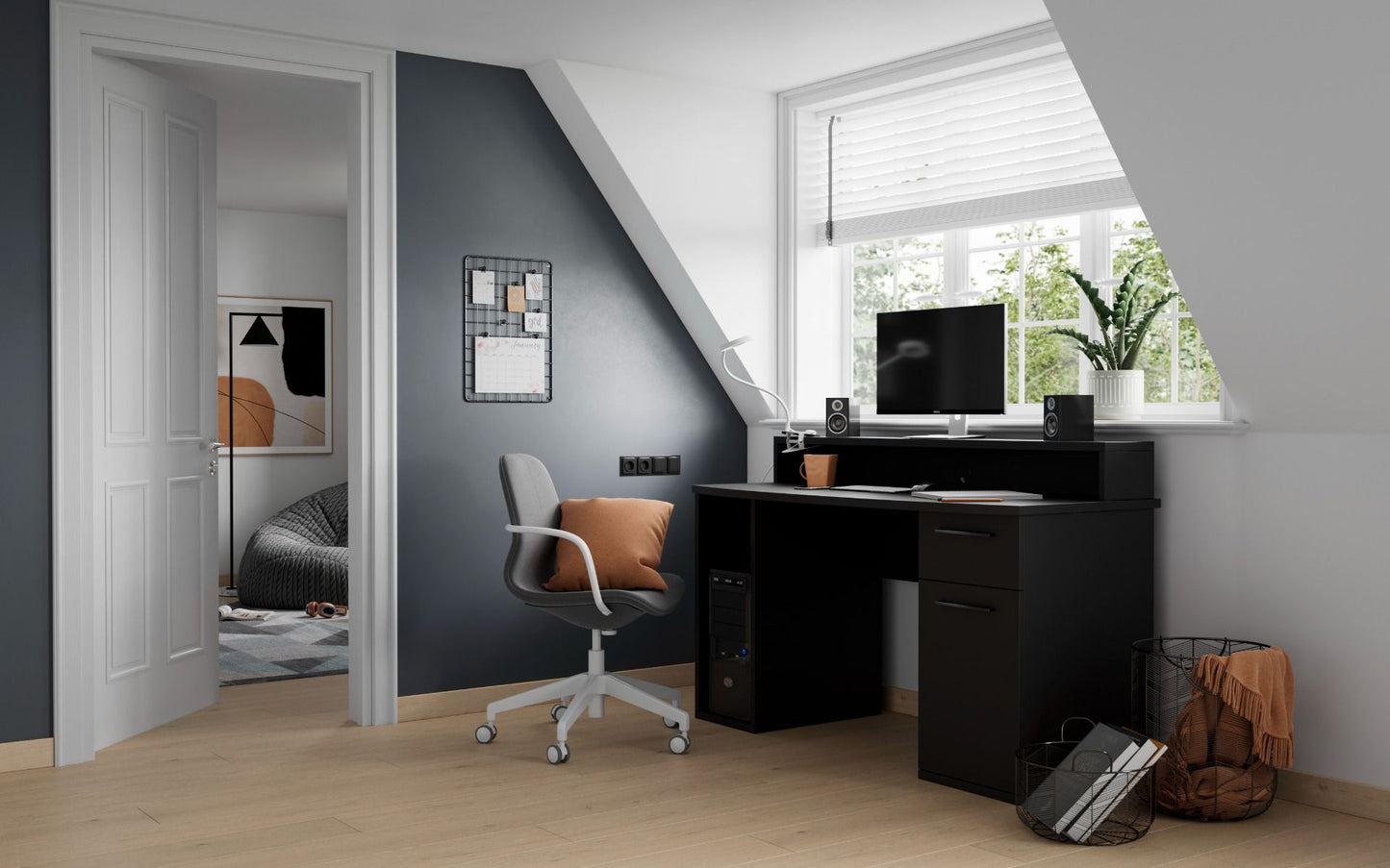 Flair Power Z Compact Computer Gaming Desk with Colour Changing Led Lights