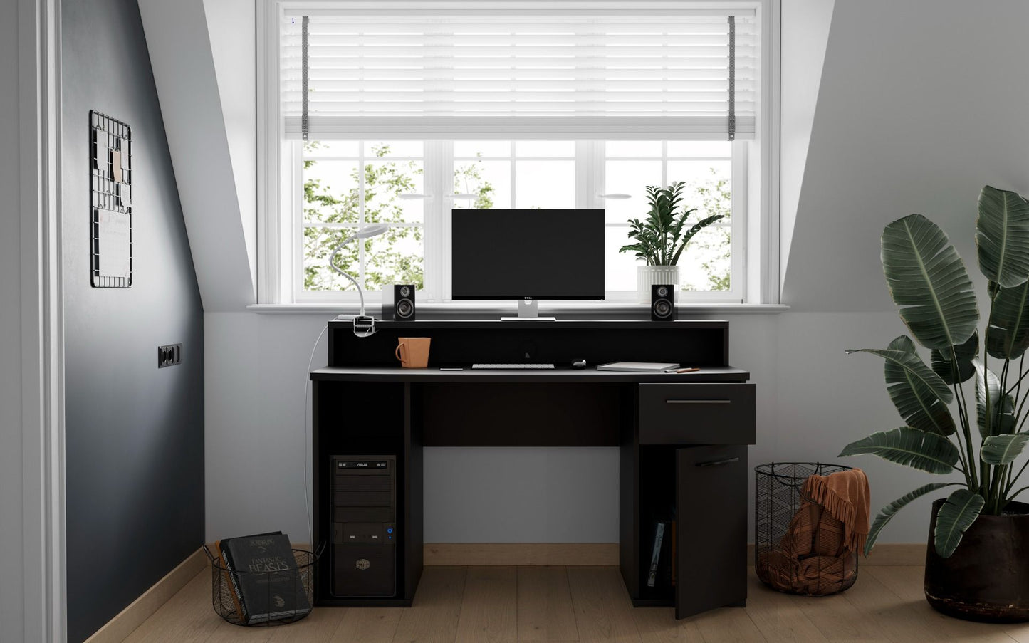 Flair Power Z Compact Computer Gaming Desk with Colour Changing Led Lights