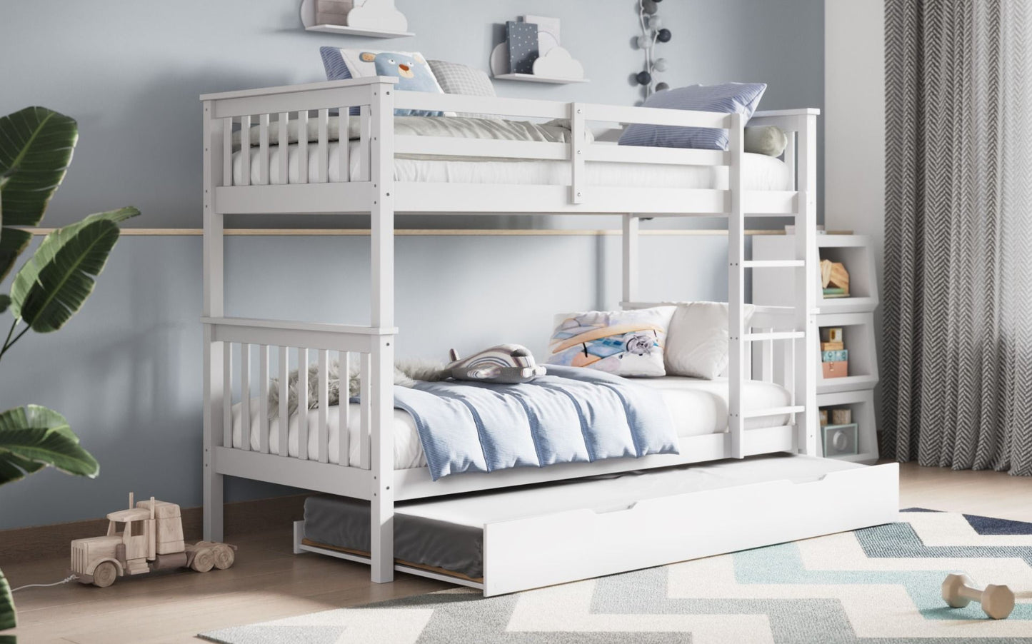 Flair Wooden Zoom Detachable Bunk Bed with Trundle