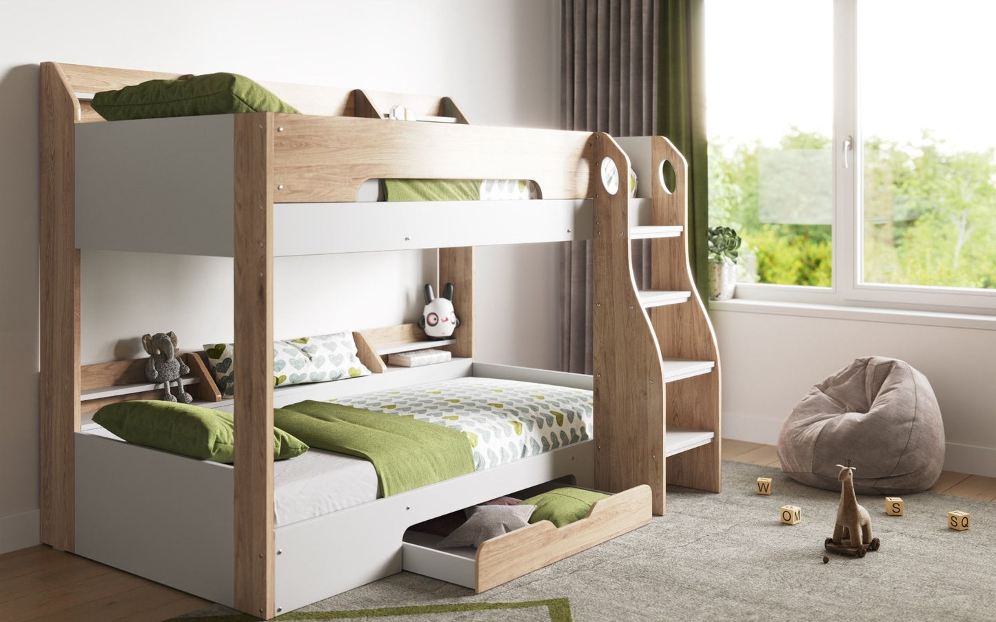 Flair Flick Bunk Bed - Oak