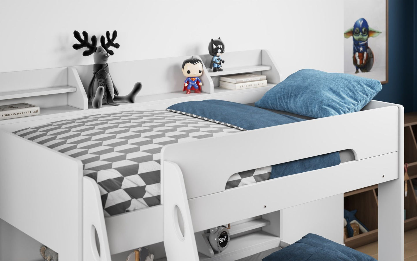 Flair Flick Triple Bunk Bed With Storage - White