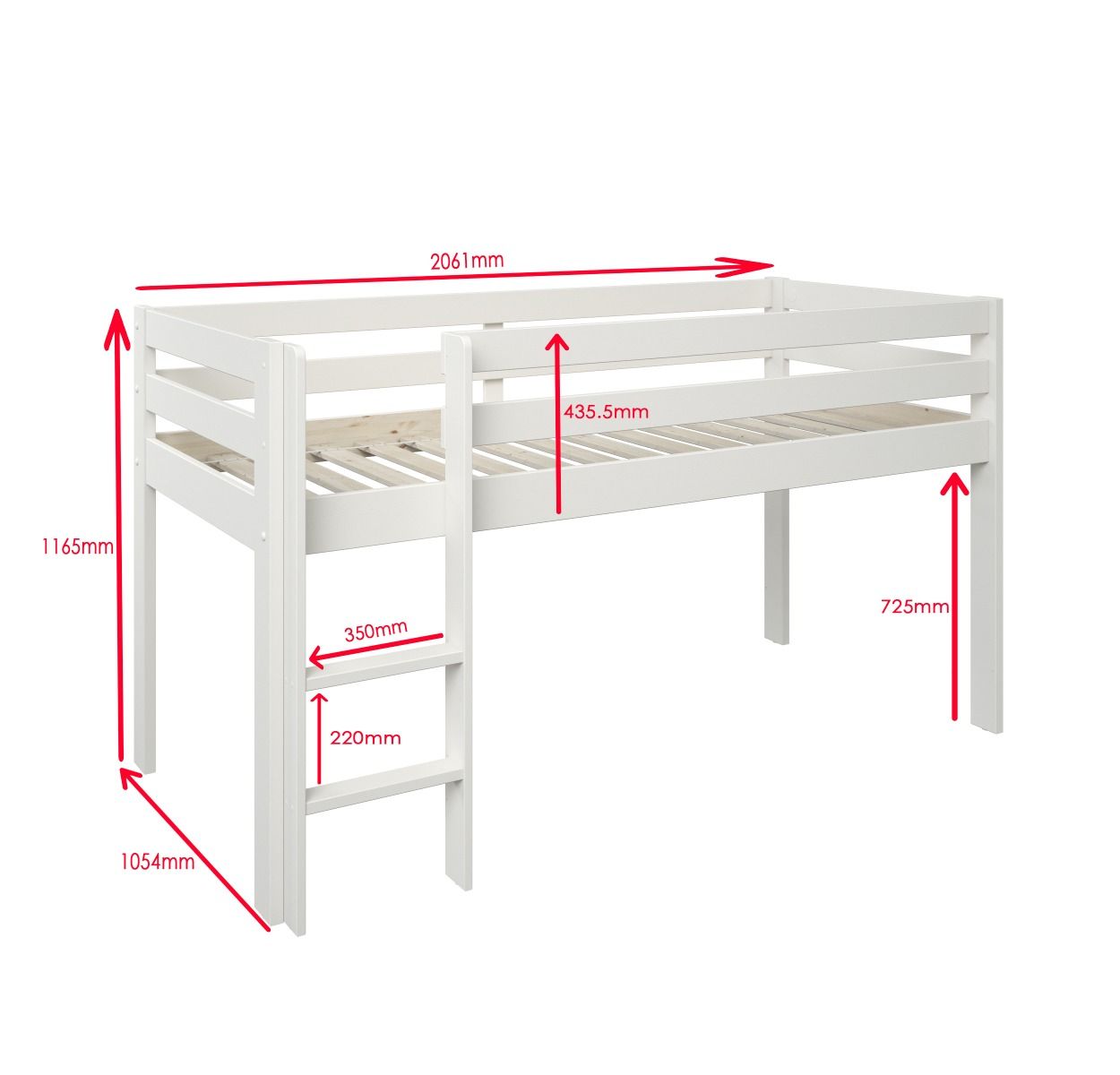 Noomi Nora Solid Wood Midsleeper Frame and Accessories (FSC-CERTIFIED)