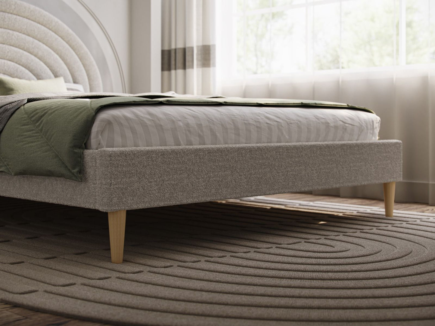 Flair Ava Boucle Fabric Double Bed