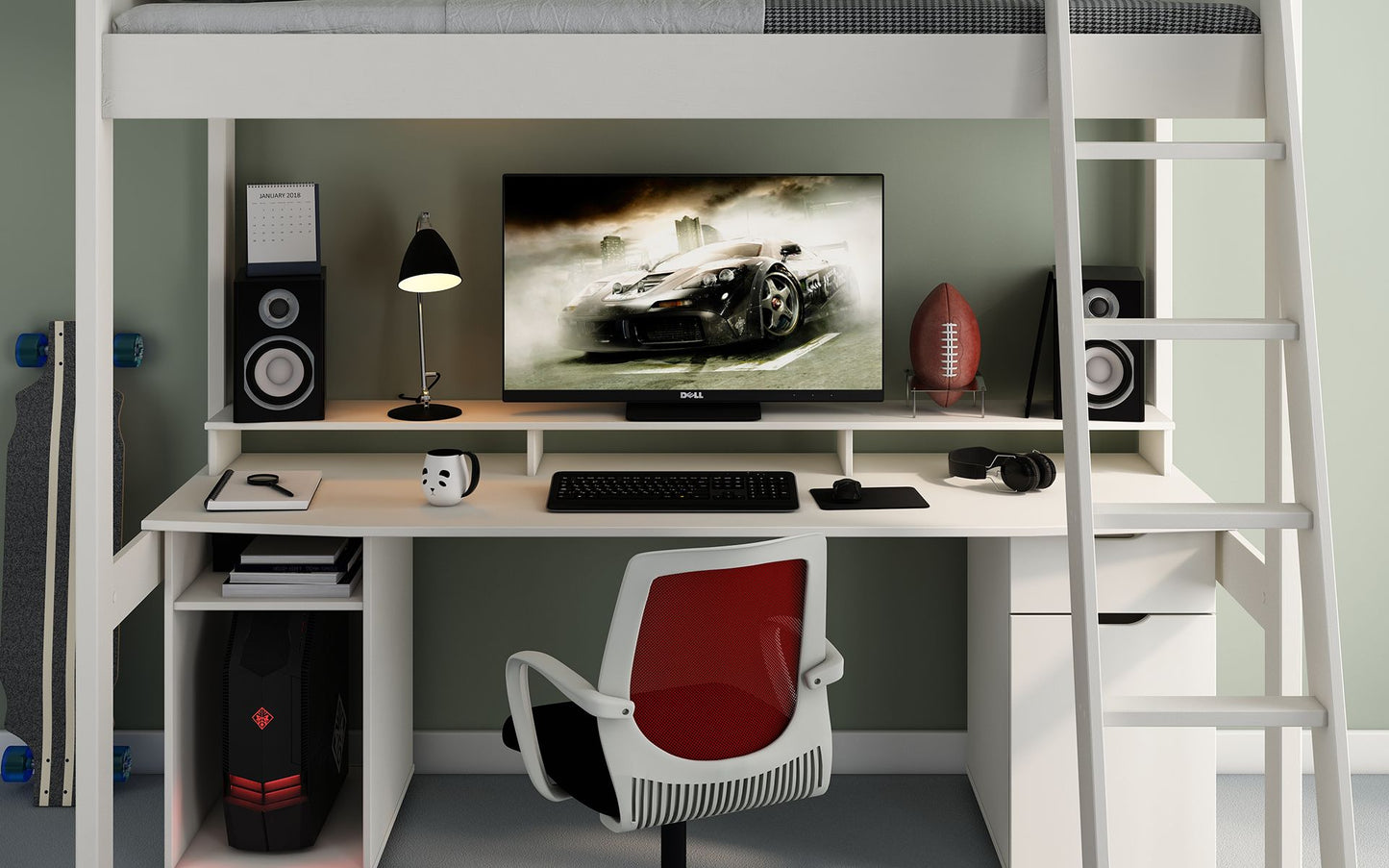 Noomi Tera Solid Wood Small Double Gaming High Sleeper (FSC-CERTIFIED)