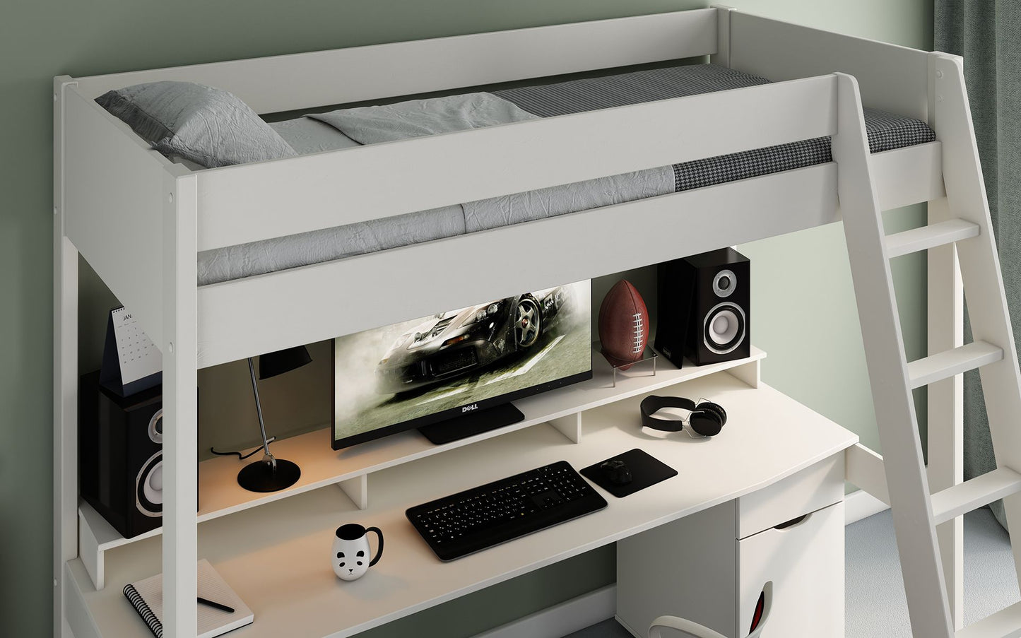 Noomi Tera Solid Wood Small Double Gaming High Sleeper (FSC-CERTIFIED)