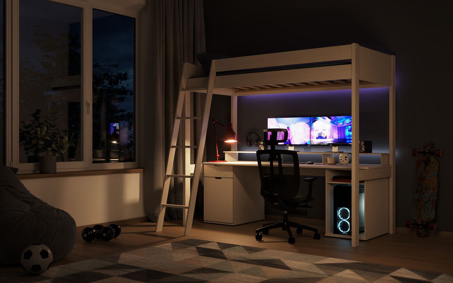 Noomi Tera Solid Wood Gaming Highsleeper Bed (FSC-CERTIFIED)