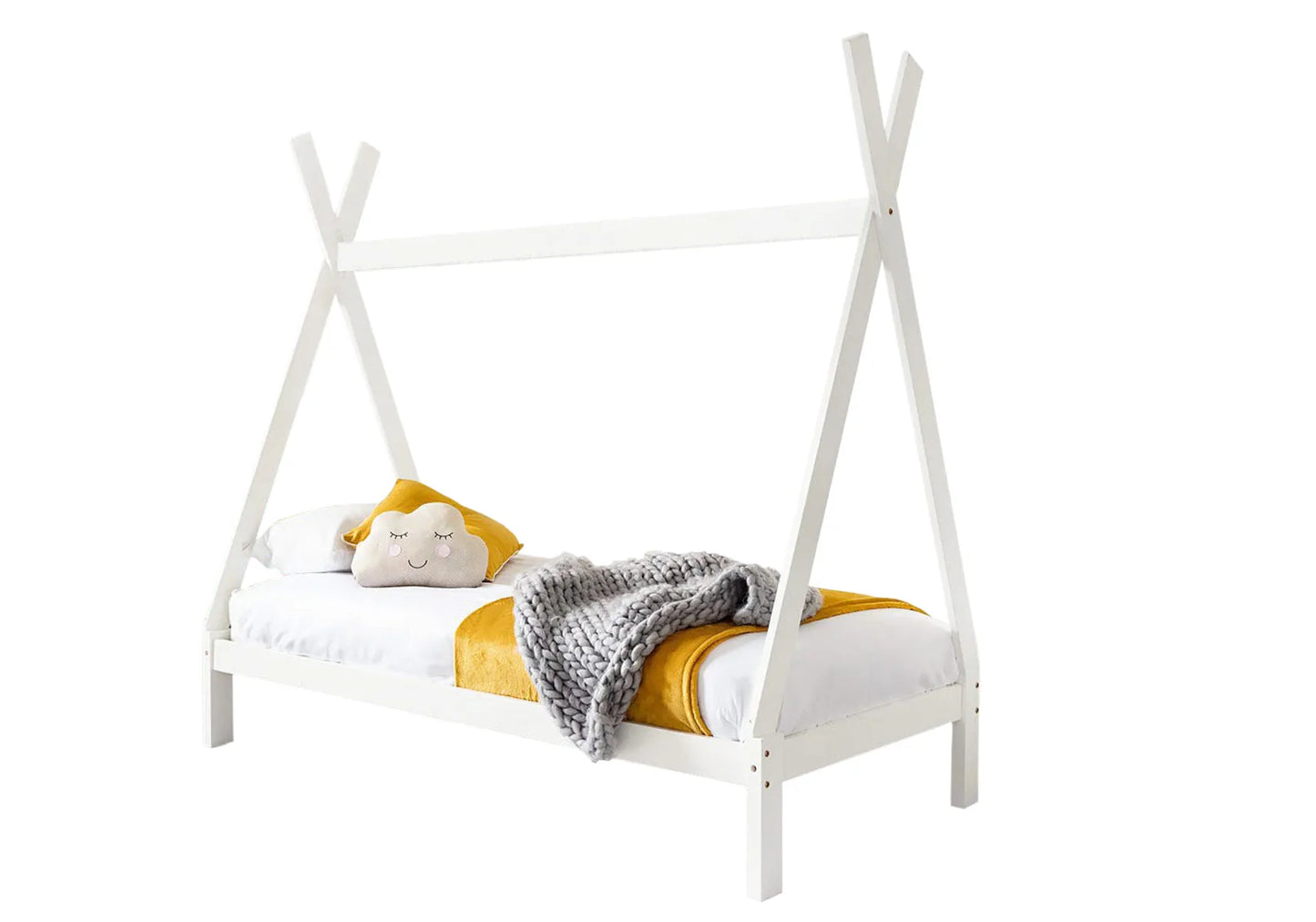 Flair Jessie Wood Tent Bed White with Optional Storage