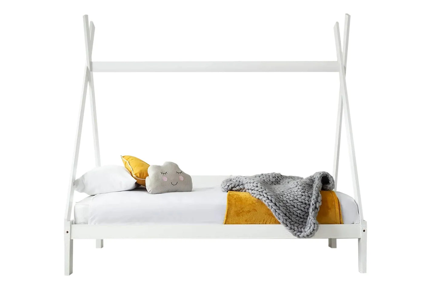 Flair Jessie Wood Tent Bed White with Optional Storage