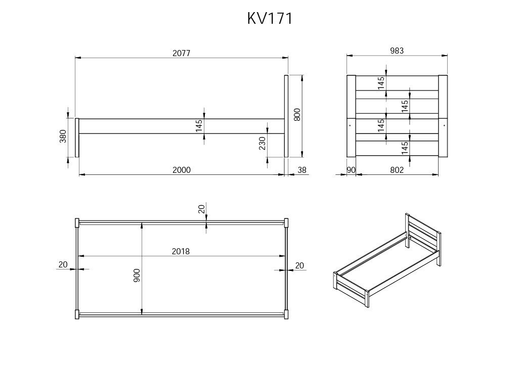 Noomi Tera Solid Wood Single Bed (FSC-CERTIFIED)