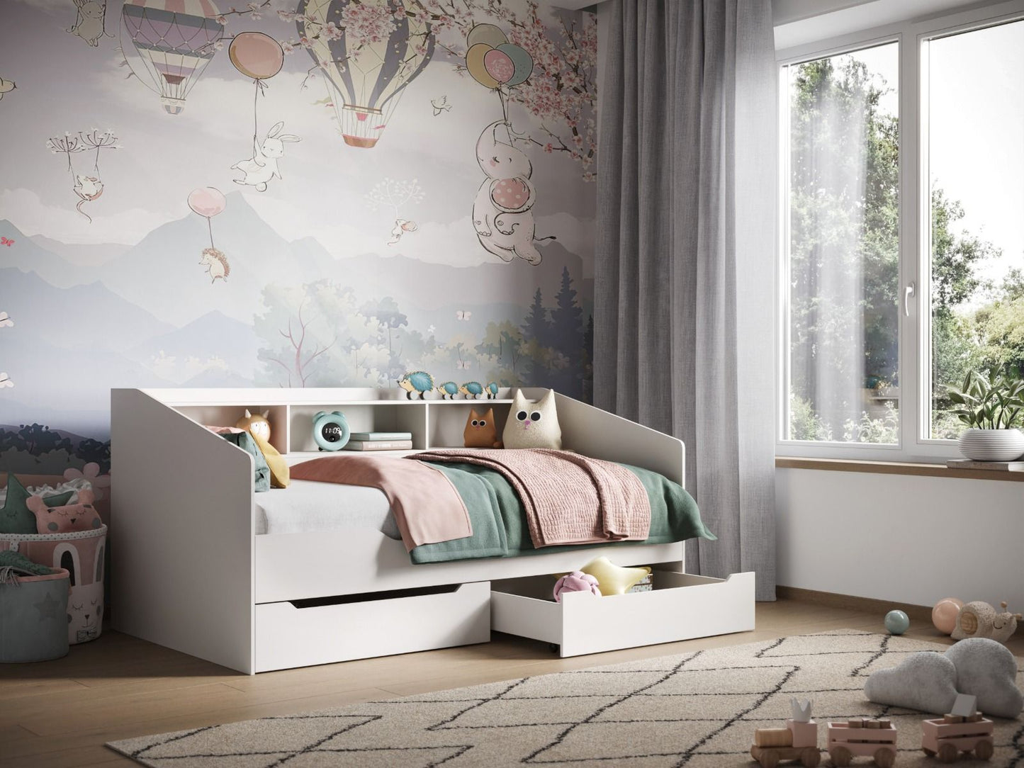 Flair Leni Day Bed with Shelves and Drawers