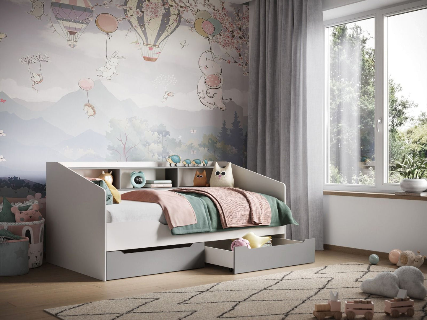 Flair Leni Day Bed with Shelves and Drawers