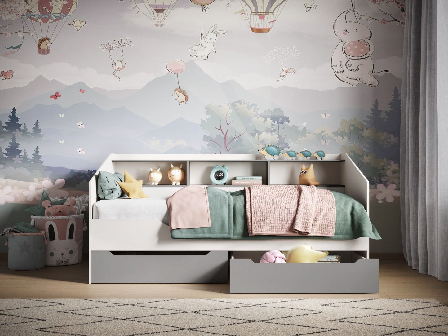 Flair Leni Day Bed with Shelves and Drawers