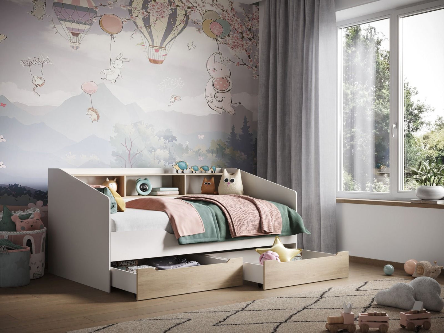 Flair Leni Day Bed with Shelves and Drawers