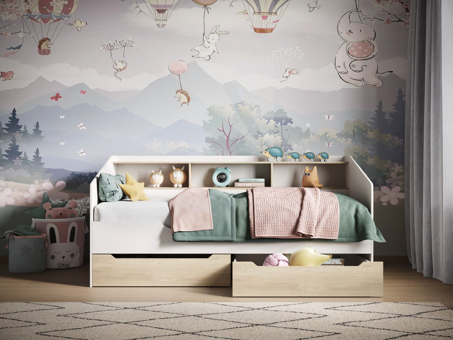 Flair Leni Day Bed with Shelves and Drawers