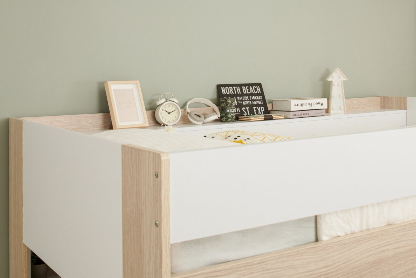 Flair Hampton High Sleeper Frame White & Walnut
